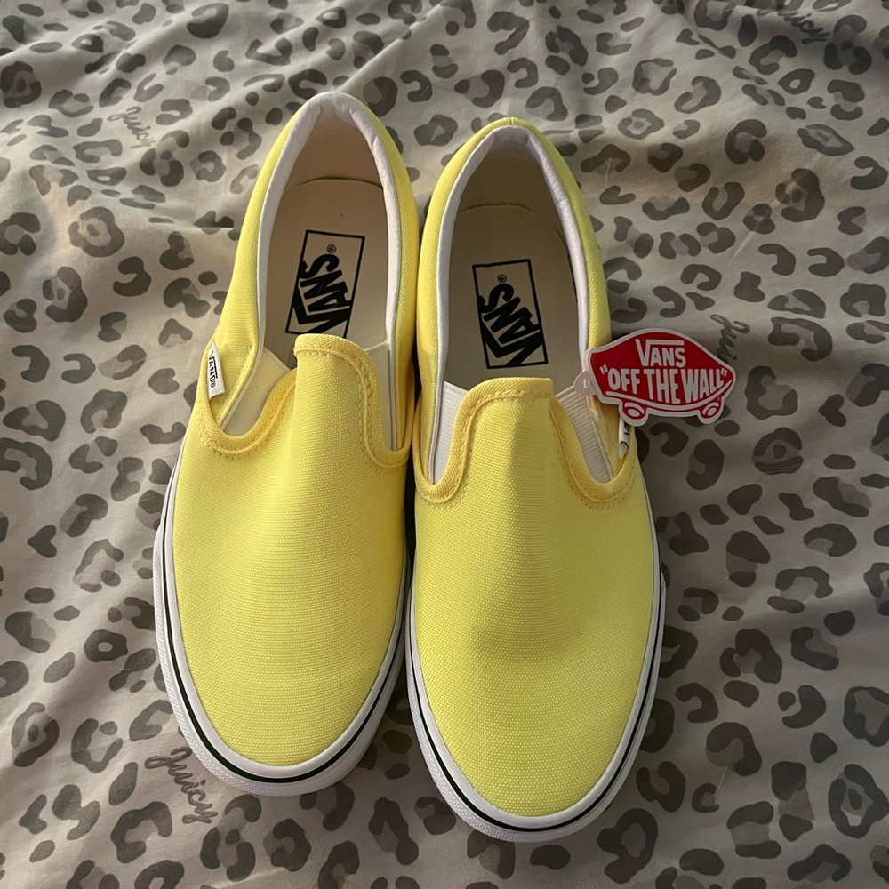 yellow slip on vans